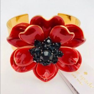 Kate Spade Precious Red Poppy Cuff Bracelet